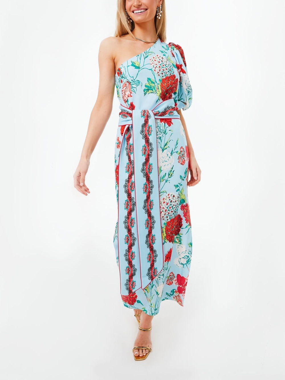 Cara Cara Floral Dew One Shoulder Lucia Dress Size Medium